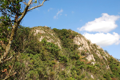 切り立った山頂の山肌
